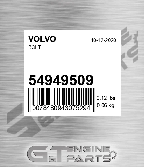 54949509 VOLVO Bolt