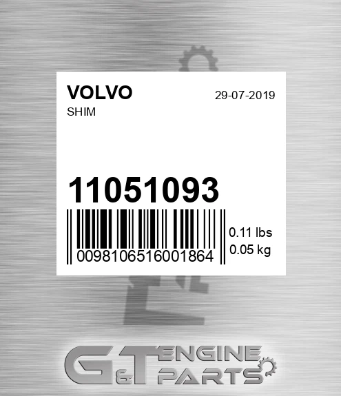 11051093 VOLVO Shim
