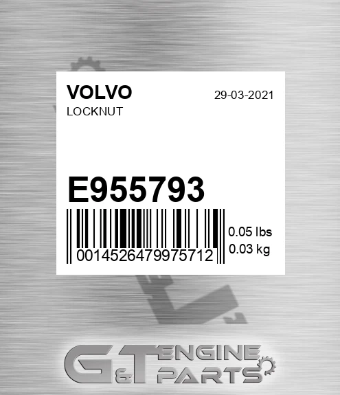 E955793 Locknut for VOLVO
