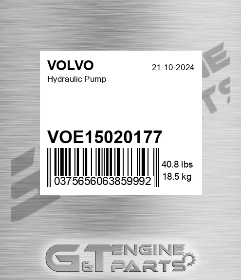 VOE15020177 Hydraulic Pump for VOLVO