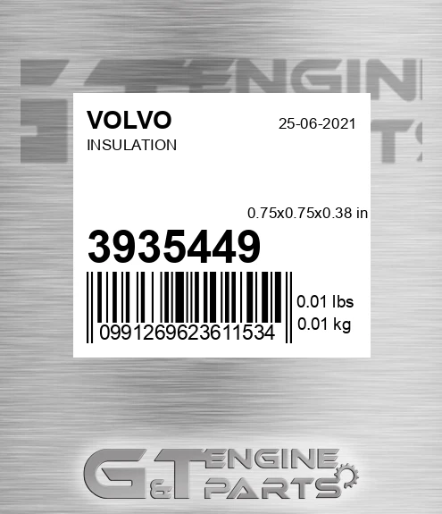 3935449 VOLVO Insulation