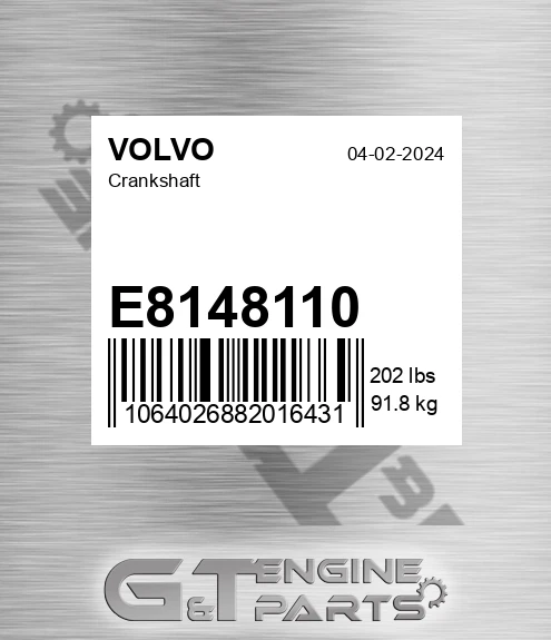 E8148110 Crankshaft for VOLVO