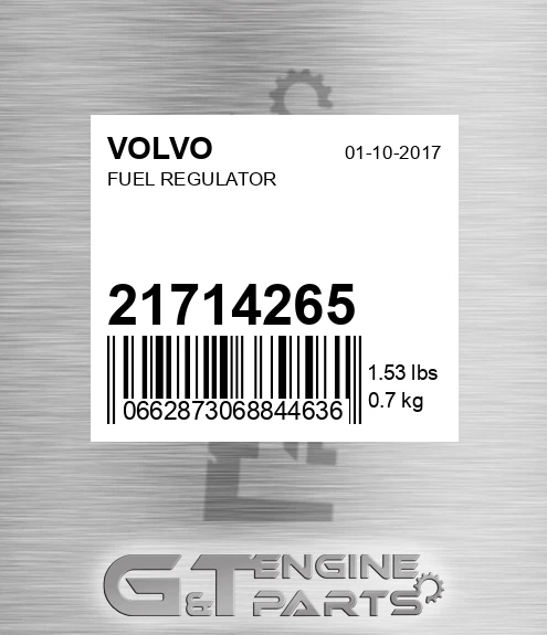 21714265 Fuel Regulator for VOLVO