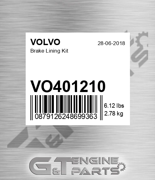 VO401210 Brake Lining Kit
