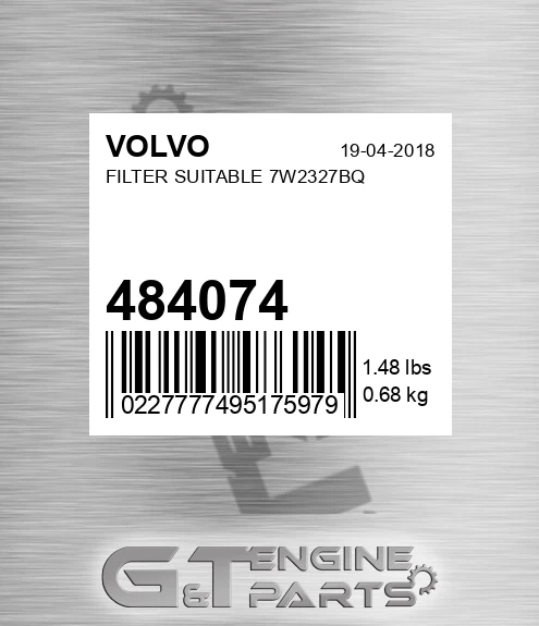 484074 Filter Suitable 7w2327bq for VOLVO