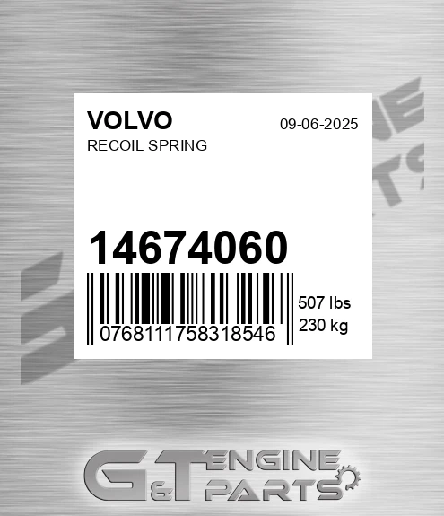 14674060 Recoil Spring for VOLVO