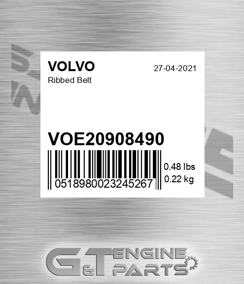 VOE20908490 Ribbed Belt for VOLVO