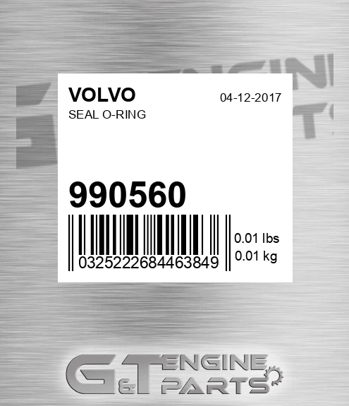 990560 Seal O-ring for VOLVO
