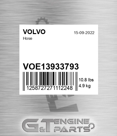 VOE13933793 Hose for VOLVO