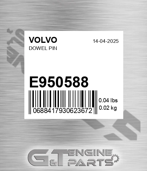 E950588 VOLVO Dowel Pin