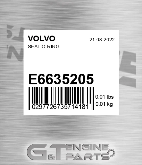 E6635205 Seal O-ring for VOLVO