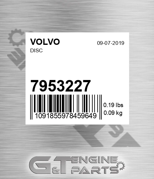7953227 Disc for VOLVO