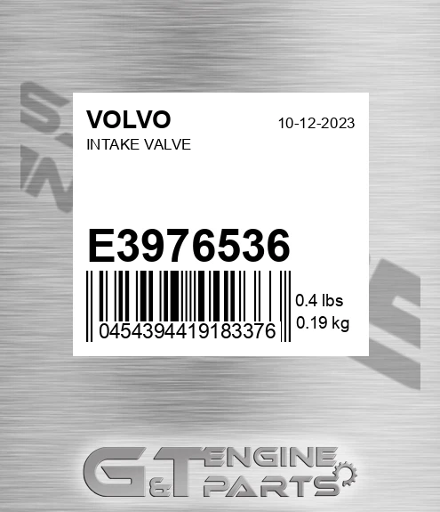 E3976536 Intake Valve for VOLVO