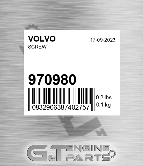 970980 VOLVO Screw