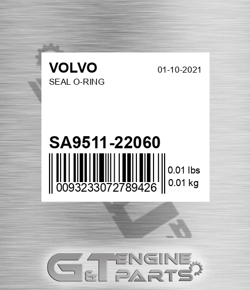 SA9511-22060 Seal O-ring for VOLVO