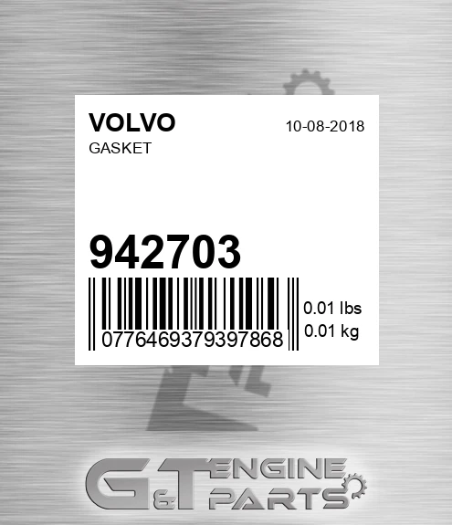 942703 Gasket for VOLVO