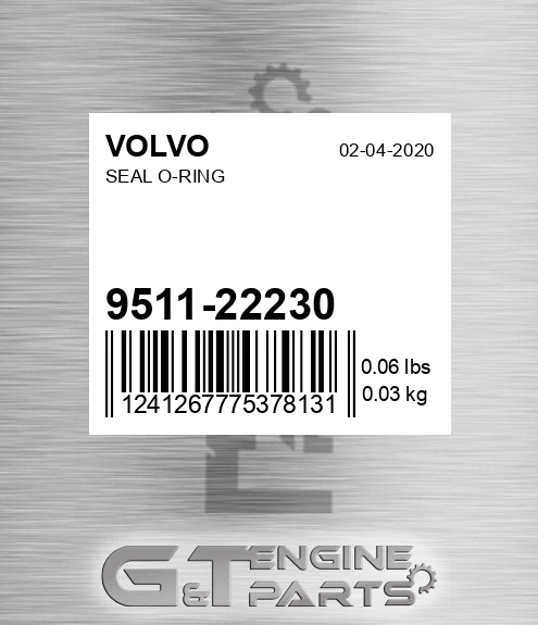 9511-22230 Seal O-ring for VOLVO