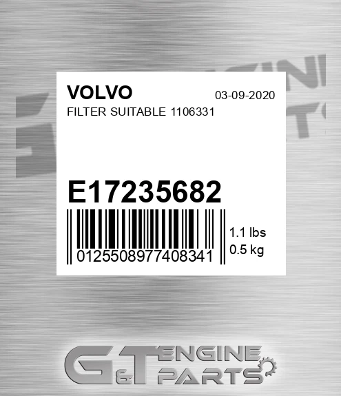 E17235682 Filter Suitable 1106331