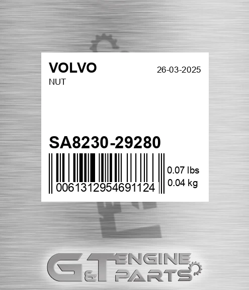 SA8230-29280 Nut for VOLVO