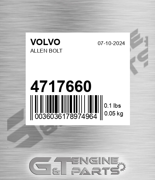 4717660 Allen Bolt for VOLVO