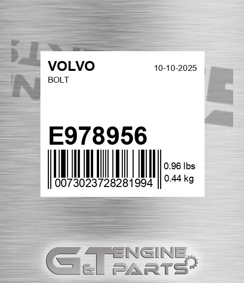 E978956 Bolt for VOLVO