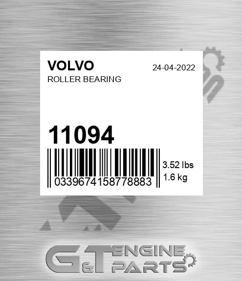 11094 Roller Bearing for VOLVO