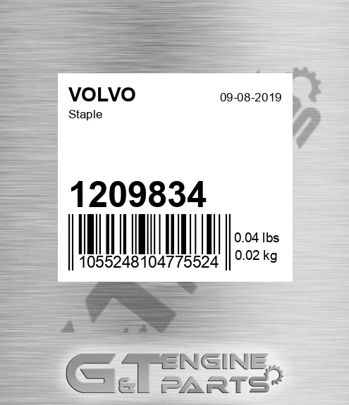 1209834 Staple for VOLVO