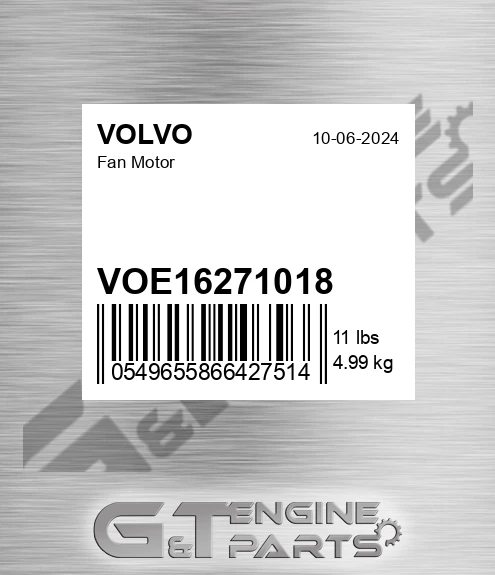 VOE16271018 Fan Motor for VOLVO