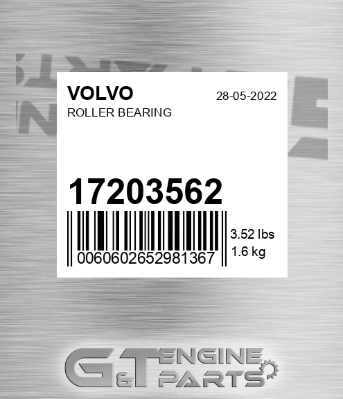 17203562 Roller Bearing for VOLVO