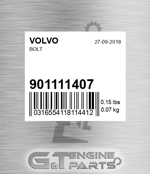9011-11407 Bolt for VOLVO