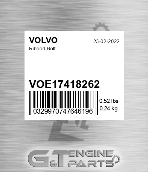 VOE17418262 Ribbed Belt for VOLVO