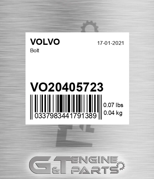 VO20405723 VOLVO Bolt