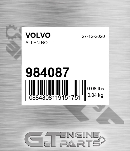 984087 Allen Bolt for VOLVO