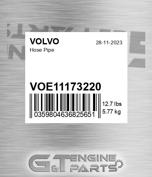 VOE11173220 Hose Pipe for VOLVO