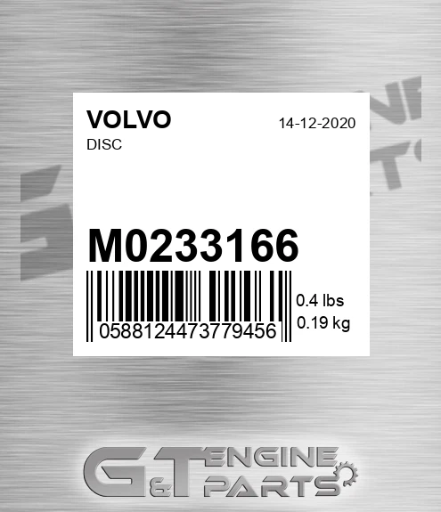 M0233166 Disc for VOLVO