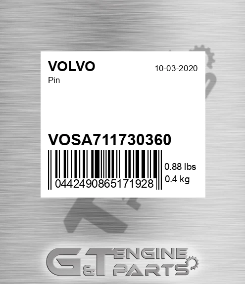 VOSA711730360 Pin for VOLVO