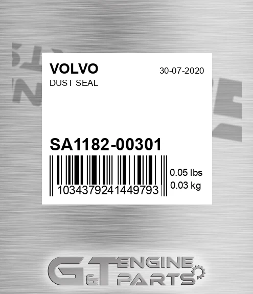 SA1182-00301 Dust Seal for VOLVO