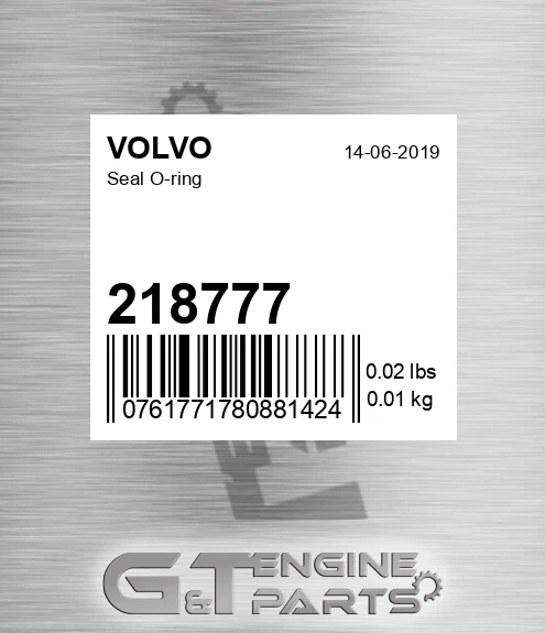 218777 VOLVO Seal O-ring