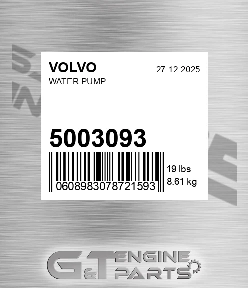 5003093 Water Pump for VOLVO