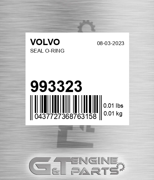 993323 Seal O-ring for VOLVO