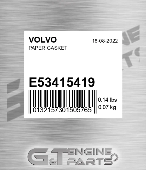 E53415419 Paper Gasket for VOLVO