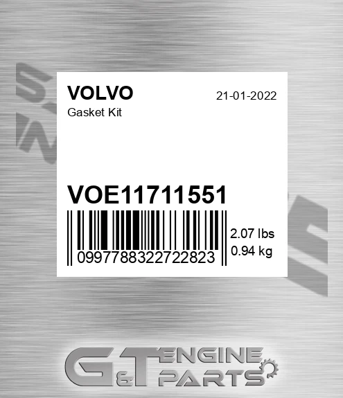 VOE11711551 Gasket Kit for VOLVO