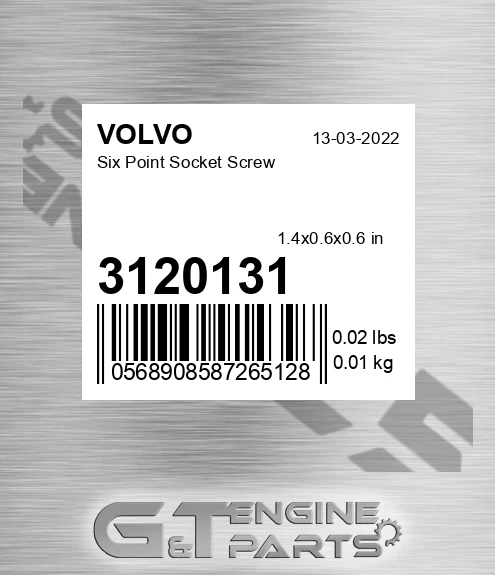 3120131 Six Point Socket Screw for VOLVO