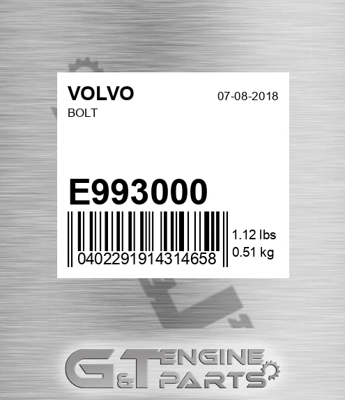 E993000 VOLVO Bolt