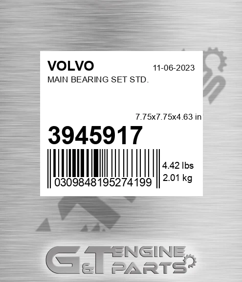 3945917 Main Bearing Set Std.
