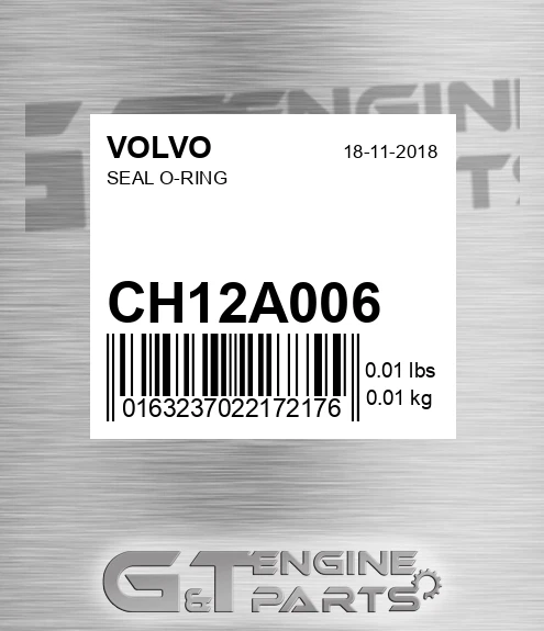 CH12A-006 Seal O-ring for VOLVO