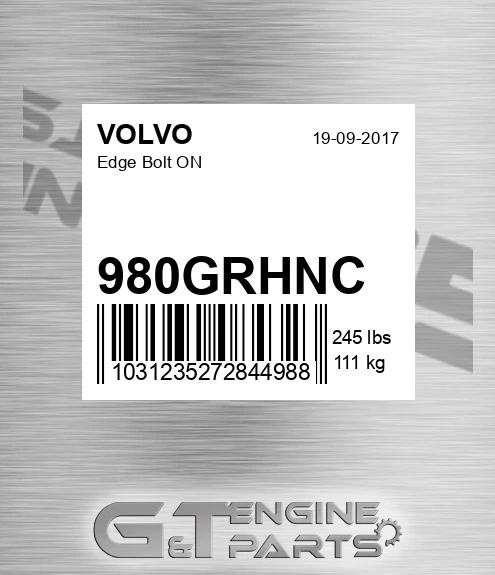 980GRHNC VOLVO Edge Bolt On
