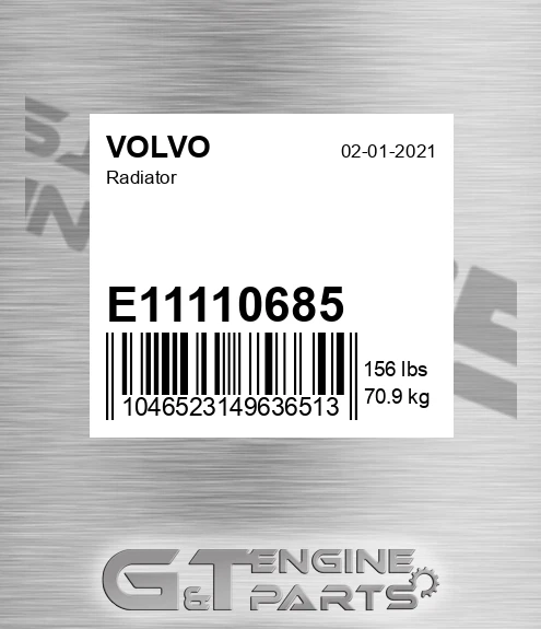 E11110685 Radiator for VOLVO