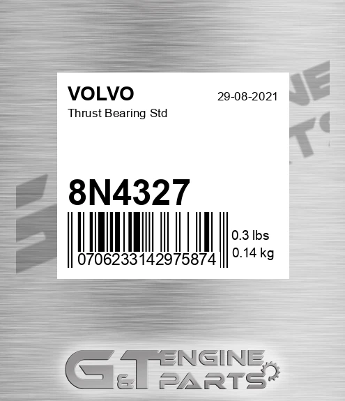 8N4327 Thrust Bearing Std for VOLVO