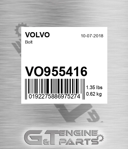 VO955416 Bolt for VOLVO